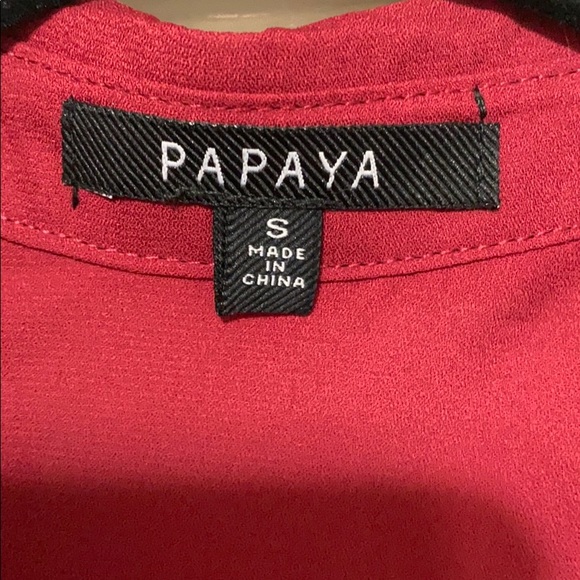 Deep red button blouse - Picture 4 of 5